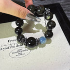 Gold Obsidian Obsidian & Blue Apatite Bracelet - Draw Abundance Fortune