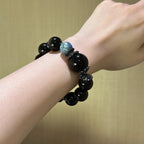 Gold Obsidian Obsidian & Blue Apatite Bracelet - Draw Abundance Fortune