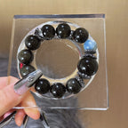 Gold Obsidian Obsidian & Blue Apatite Bracelet - Draw Abundance Fortune