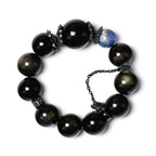 Gold Obsidian Obsidian & Blue Apatite Bracelet - Draw Abundance Fortune