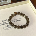 Golden Hematoid & Smoky Quartz Bracelet - Attract Positive Protection