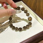 Golden Hematoid & Smoky Quartz Bracelet - Attract Positive Protection