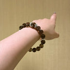 Golden Hematoid & Smoky Quartz Bracelet - Attract Positive Protection