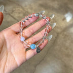 Clear Quartz with Aquamarine Bracelet - Water Element, Clean Energy