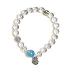 Clear Quartz with Aquamarine Bracelet - Water Element, Clean Energy