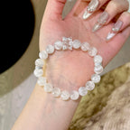 Pink Snow Phantom Quartz & Clear Quartz Merkaba Bracelet - Amplify Energy
