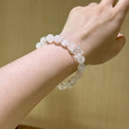 Pink Snow Phantom Quartz & Clear Quartz Merkaba Bracelet - Amplify Energy
