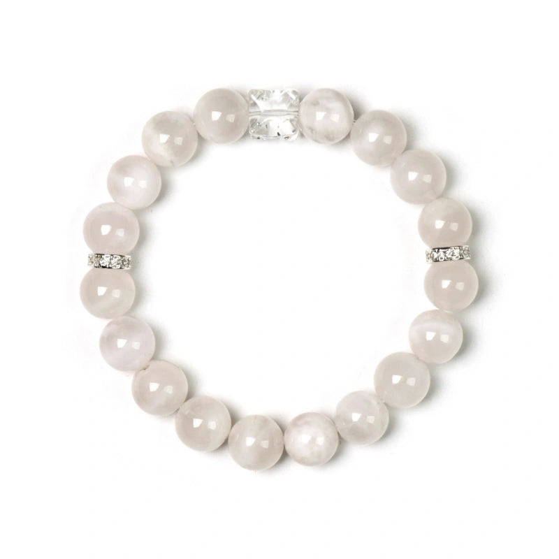Pink Snow Phantom Quartz & Clear Quartz Merkaba Bracelet - Amplify Energy