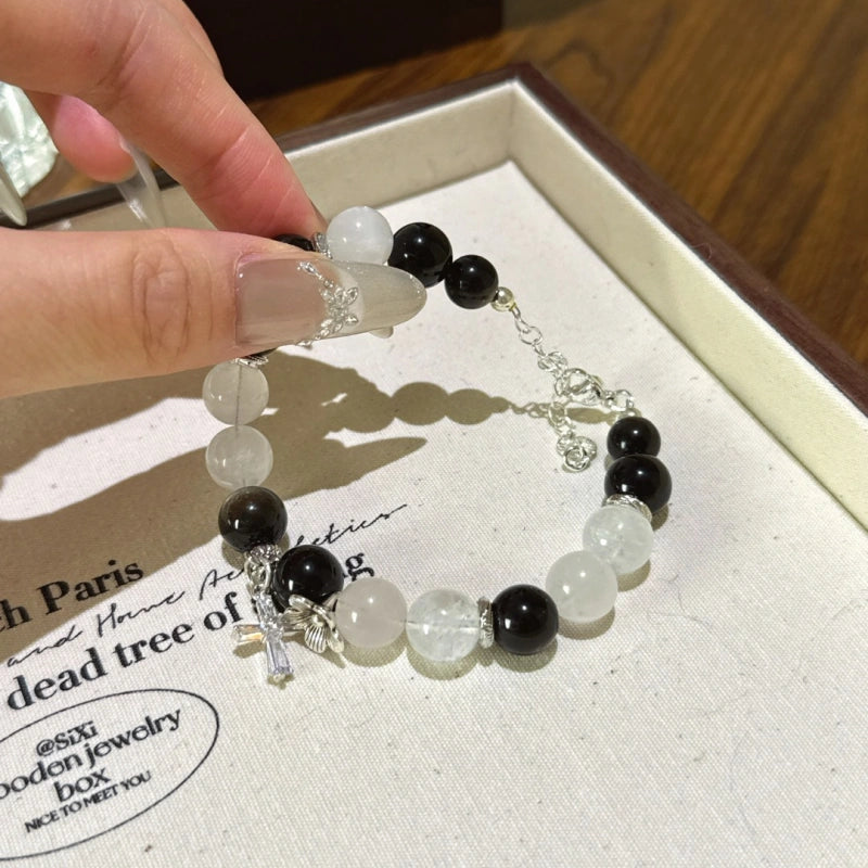 Gold Obsidian & Blue Moonstone Bracelet - Strengthen Personal Aura