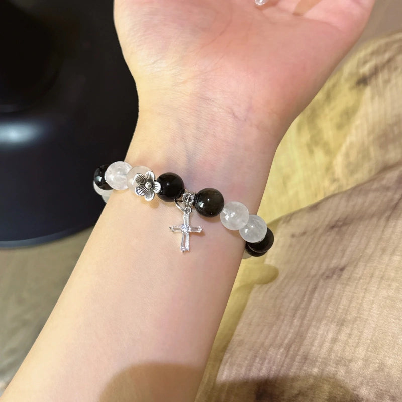 Gold Obsidian & Blue Moonstone Bracelet - Strengthen Personal Aura