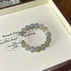 Grey Moonstone & White Phantom Quartz Bracelet - Emotional Healing
