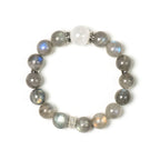 Grey Moonstone & White Phantom Quartz Bracelet - Emotional Healing