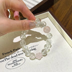 Clear Quartz & Rose Quartz Cube Bracelet - Expand Social Connections