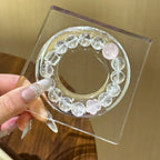 Clear Quartz & Rose Quartz Cube Bracelet - Expand Social Connections