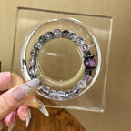 Black Rutilated Quartz, Purple Mica & Amethyst Bracelet - Attract Wealth