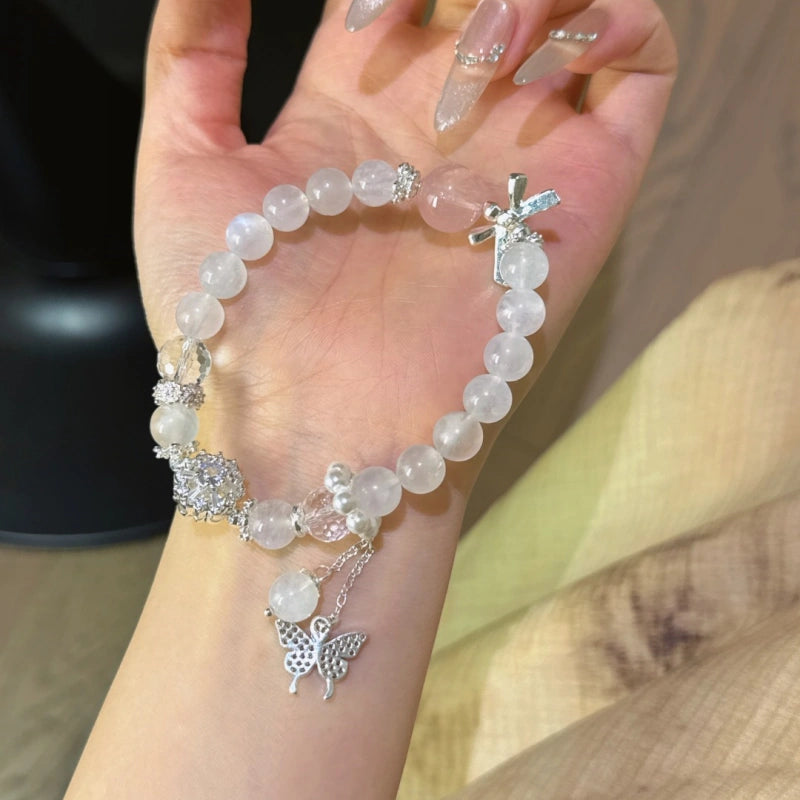 Blue Moonstone & Rose Quartz Bracelet - Attract Joyful Connections
