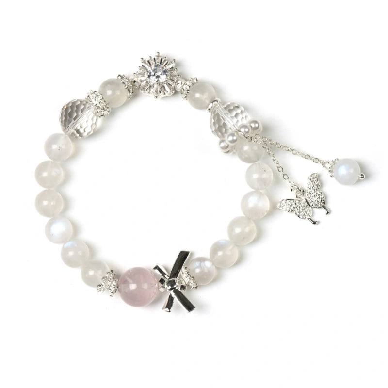 Blue Moonstone & Rose Quartz Bracelet - Attract Joyful Connections