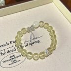 Citrine & White Phantom Quartz Bow Bracelet - Attract Prosperity