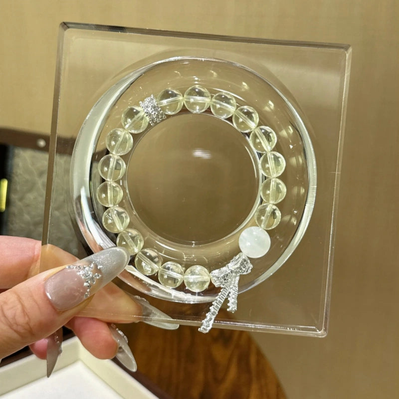 Citrine & White Phantom Quartz Bow Bracelet - Attract Prosperity