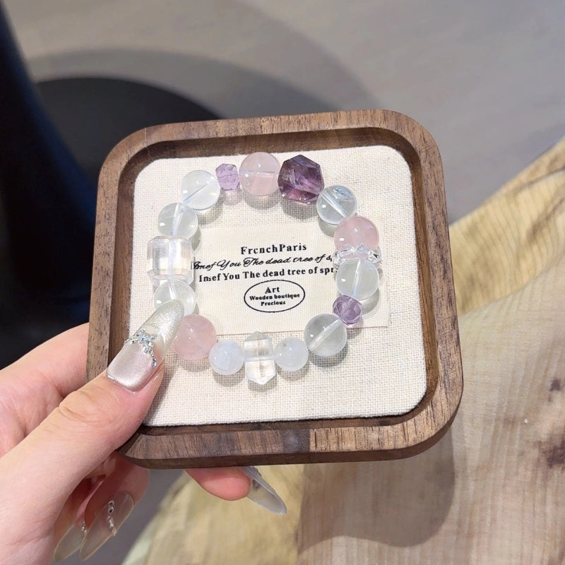 Rose Quartz & Clear Quartz Double‑Point Bracelet - Deepen Emotional Bonds