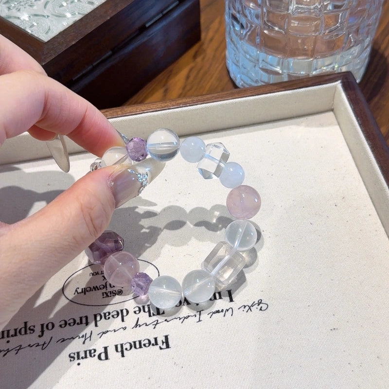 Rose Quartz & Clear Quartz Double‑Point Bracelet - Deepen Emotional Bonds