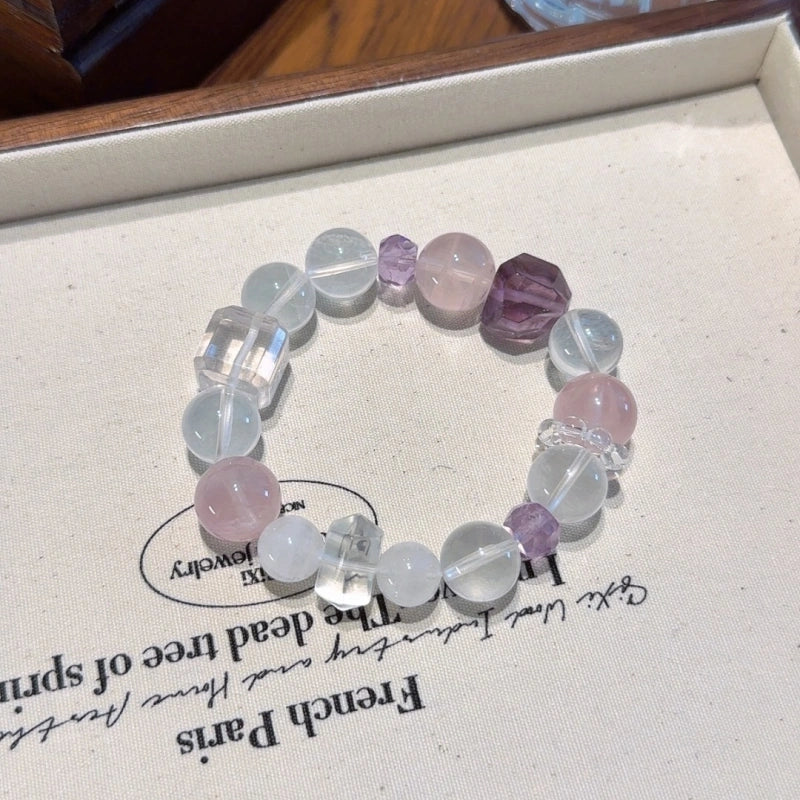 Rose Quartz & Clear Quartz Double‑Point Bracelet - Deepen Emotional Bonds