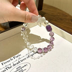 Amethyst & Clear Quartz Pi‑Xiu Bracelet - Attract Prosperity & Blessings