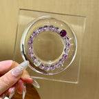 Amethyst Purple Mica & Clear Quartz Cube Bracelet - Attract Happy Vibrations