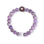 Amethyst Purple Mica & Clear Quartz Cube Bracelet - Attract Happy Vibrations