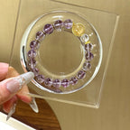 Amethyst, Clear Quartz & Golden Rutilated Quartz Bracelet - Attract Prosperity