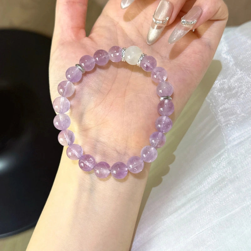 Amethyst & White Moonstone Bracelet - Harmonize Energy Field