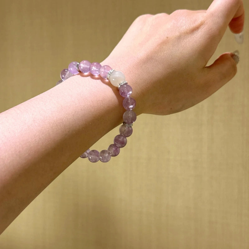 Amethyst & White Moonstone Bracelet - Harmonize Energy Field
