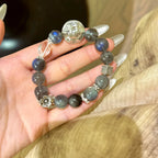 Labradorite Silver Obsidian & Clear Crystal Bracelet - Purify Energy Field