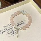 Rose Quartz & Shell Pearl Bracelet - Enhance Social Connections