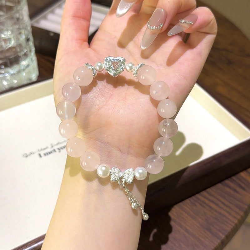 Rose Quartz & Shell Pearl Bracelet - Enhance Social Connections