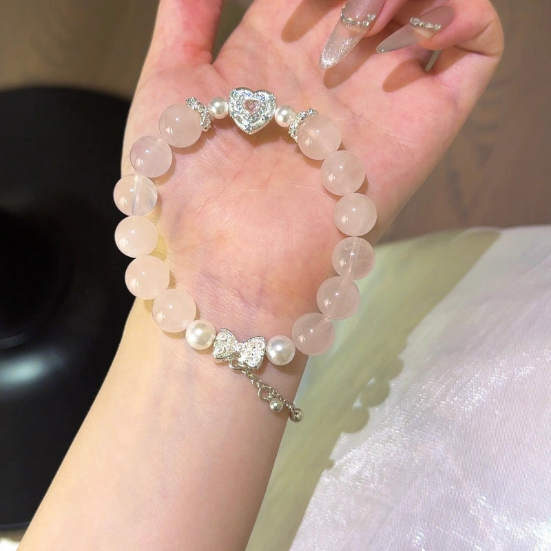 Rose Quartz & Shell Pearl Bracelet - Enhance Social Connections