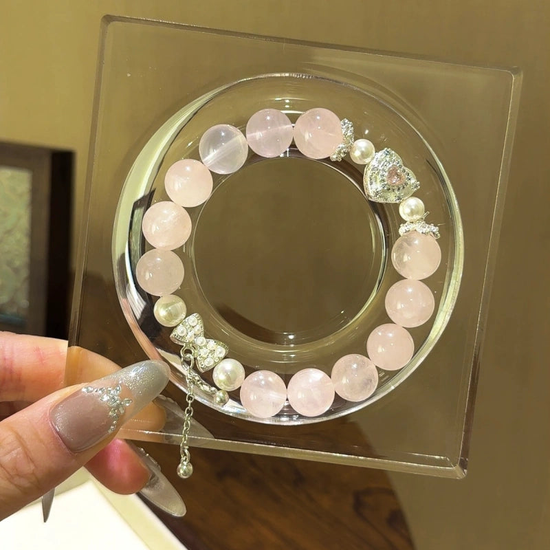 Rose Quartz & Shell Pearl Bracelet - Enhance Social Connections