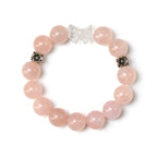 Rose Quartz & Clear Quartz Bow Bracelet - Enhance personal magnetism