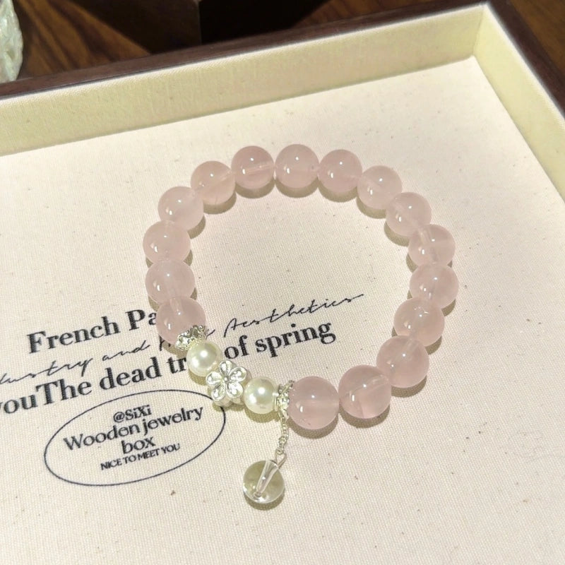 Rose Quartz & Shell Pearl Bracelet - Protect mind‑body wellness