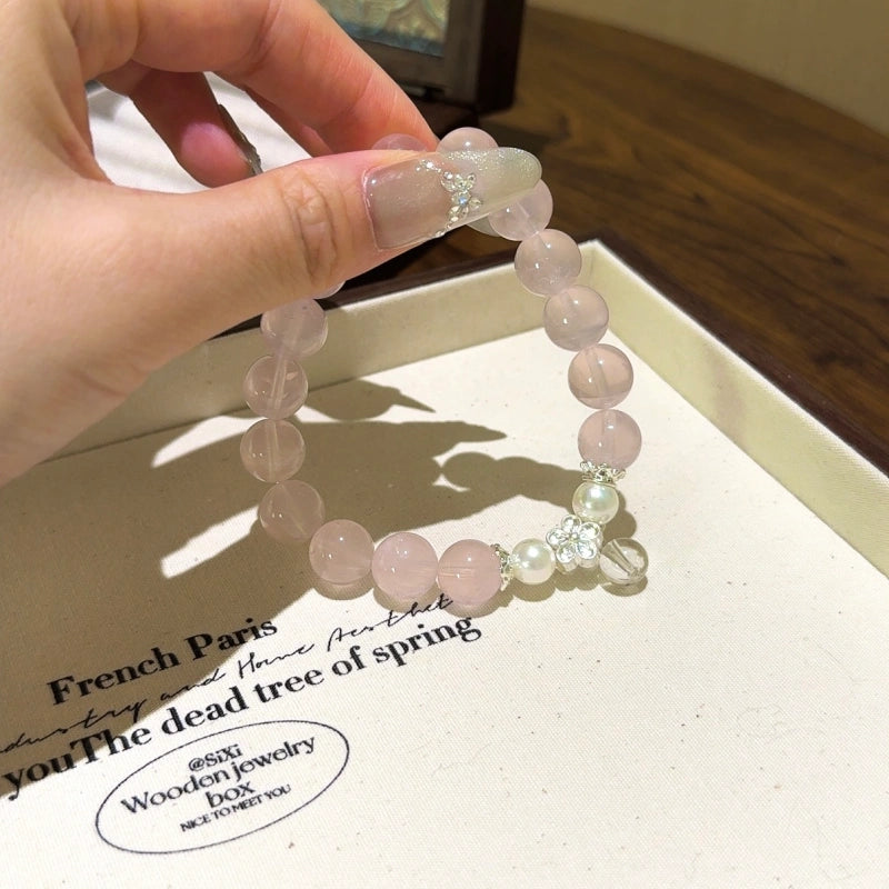 Rose Quartz & Shell Pearl Bracelet - Protect mind‑body wellness