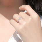 Aquamarine Crown Ring, Genuine Gemstone Crystal Chakra Jewelry