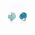Asymmetric Day and Night Oil Painting S999 Earrings - Passion and Calm