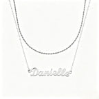 Collier personnalisé en argent pur S925 avec pendentif lettre - Collier prénom anglais
