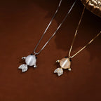 Pendentif Trèfle à quatre feuilles bleu en cristal naturel – Cadeau porte-bonheur pour elle / Maman