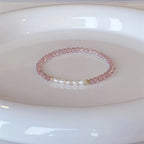 Strawberry Quartz & Pearl Stackable Bracelet - Sweet Loving Vibes