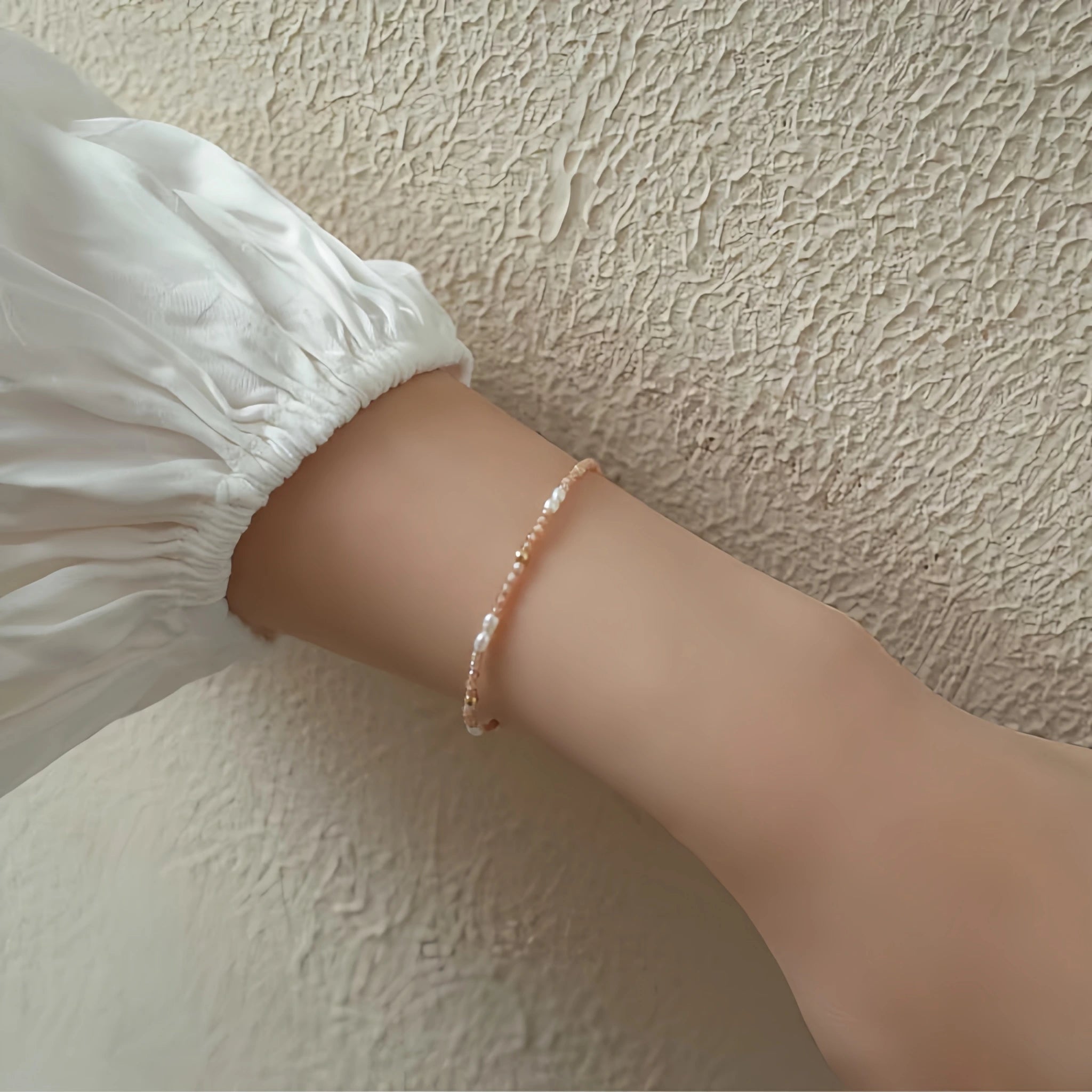 Natural Gemstone Stackable Bracelet - Keep Natural Texture & Absorb Earth Energy