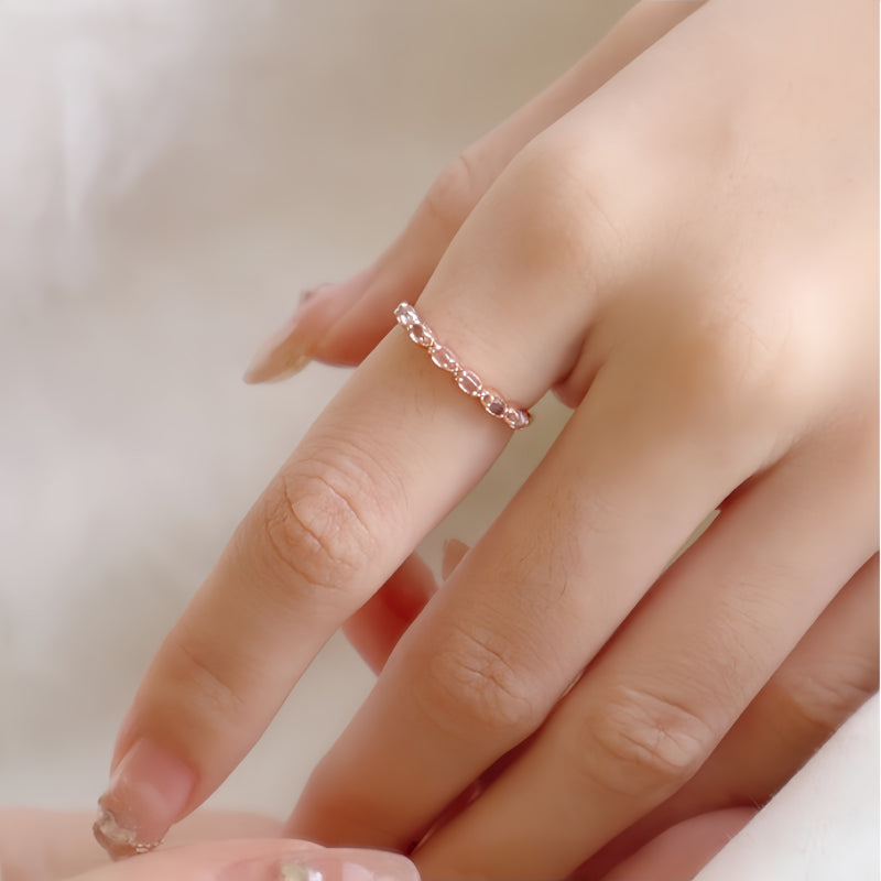 Bague Quartz Rose – Cœur Ouvert, Attire l'Amour, Épanouissement Printanier