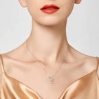 Collier Lune Bleue Mystique et Étoile Blanche Pure