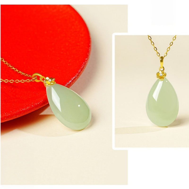 Collier en jade Hetian goutte d'eau
