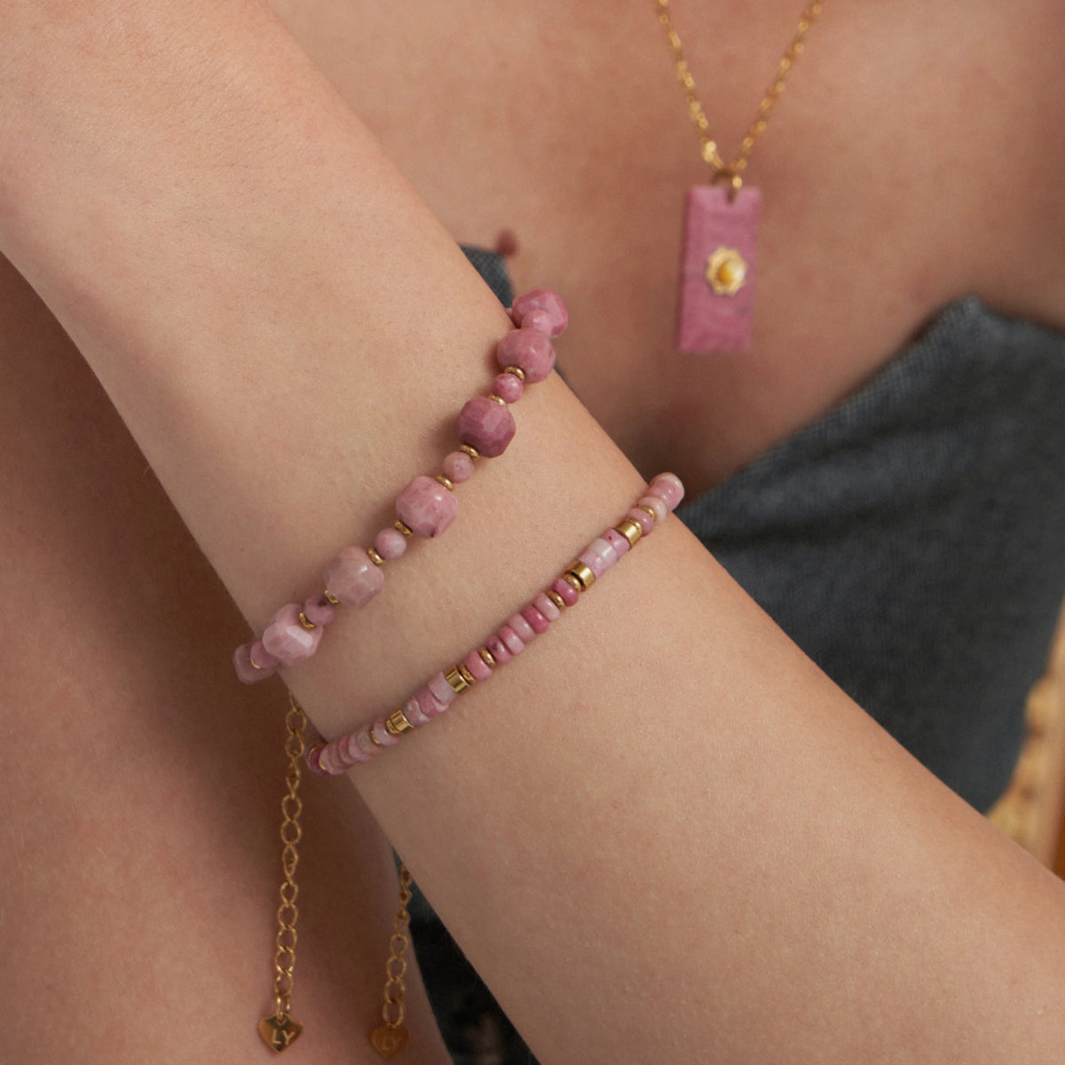 Collier en cristal naturel couronne vintage